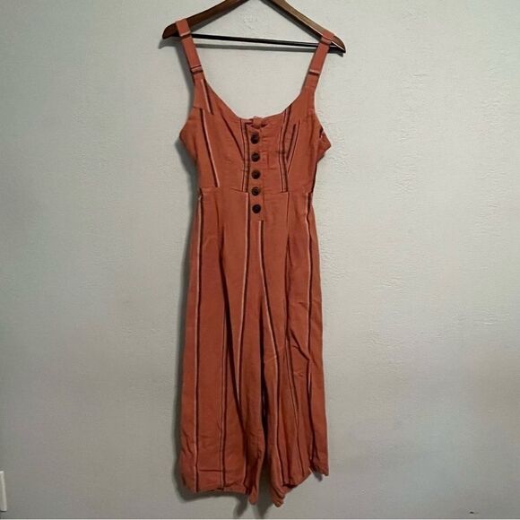 Cali 1850 Orange Jumpsuit with Open Back - Picture 2 of 7